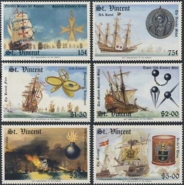 1988 400th Anniversary of the Spanish Armada Stamps