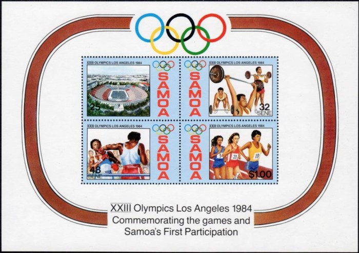1984 Summer Olympic Games, Los Angeles Souvenir Sheet
