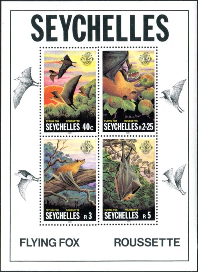 1981 Seychelles Flying Foxes Souvenir Sheet