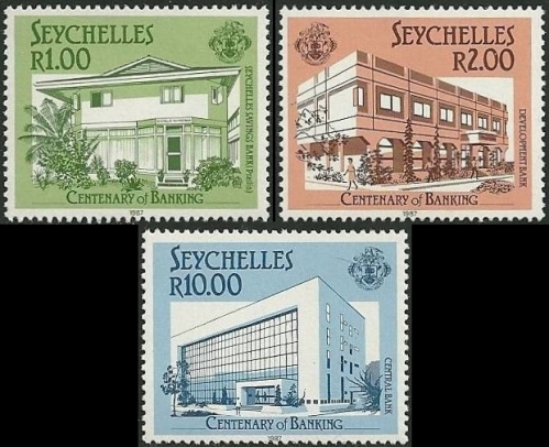 1987 Centenary of Banking in Seychelles Stamps