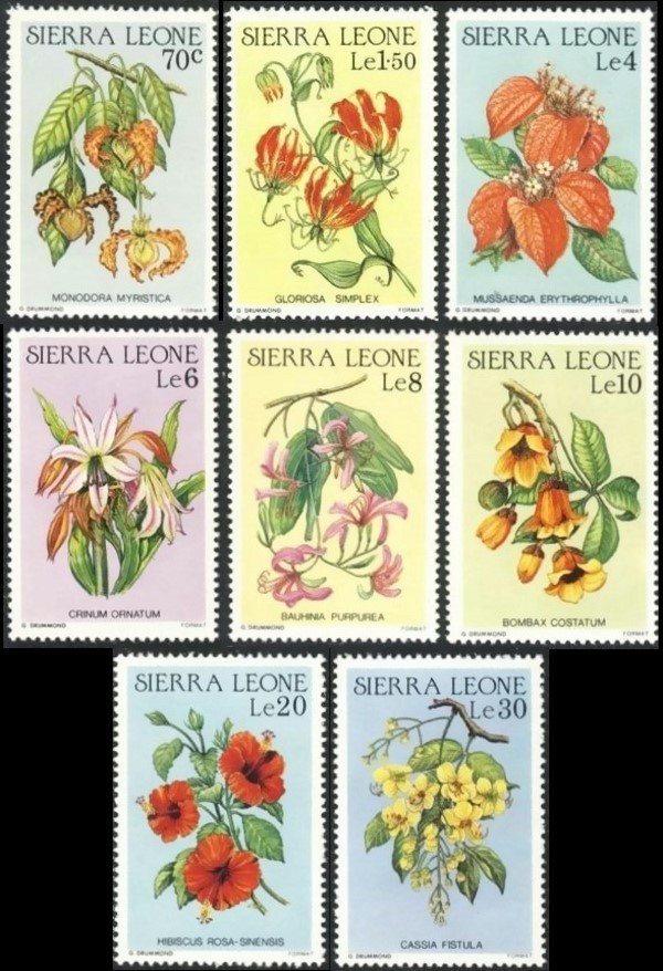 1986 Flowers of Sierra Leone Stamps