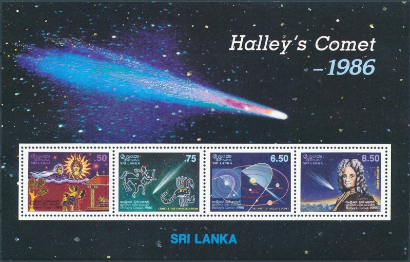 Sri Lanka 1986 Appearance of Halley's Comet Souvenir Sheet