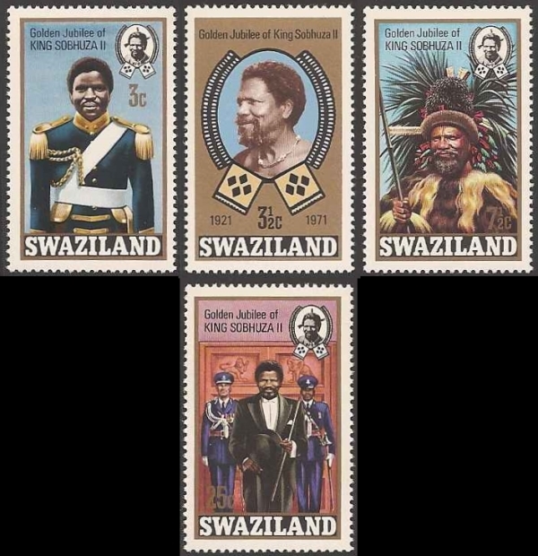 1971 Golden Jubilee of Accession of King Sobhuza II Stamps