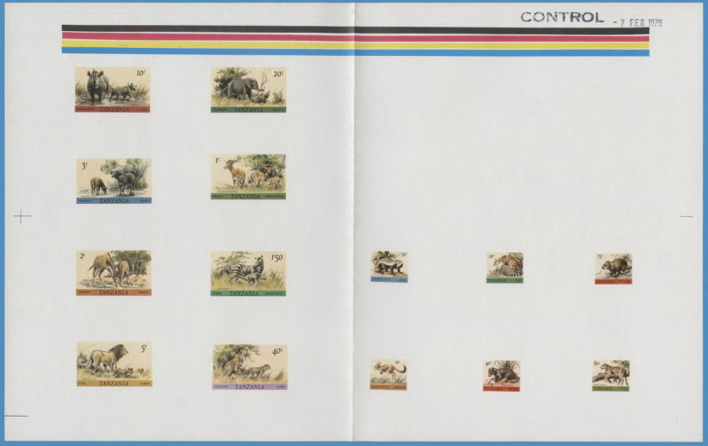 1980 Wildlife Definitive Stamp Proof Sheet Proving Format Printing