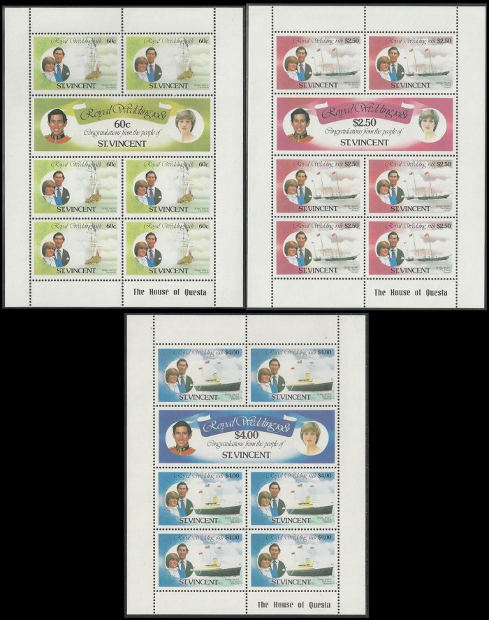 1981 Royal Wedding Loving Stamps from the Omnibus series