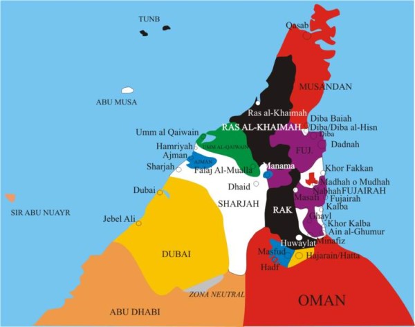 Map of the Trucial States