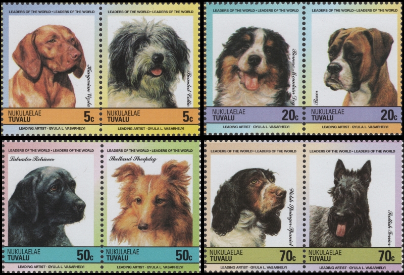 The Nukulaelae 1985 Dogs Forgery Stamp Set