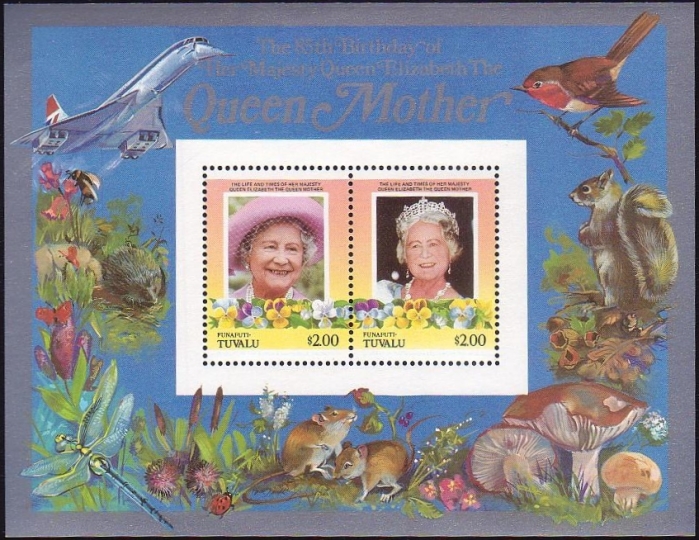 1985 Leaders of the World Life and Times of Queen Elizabeth, The Queen Mother Restricted Printing $2.00 Souvenir Sheet