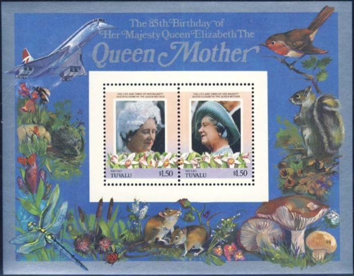 1985 Leaders of the World Life and Times of Queen Elizabeth, The Queen Mother Restricted Printing $1.50 Souvenir Sheet