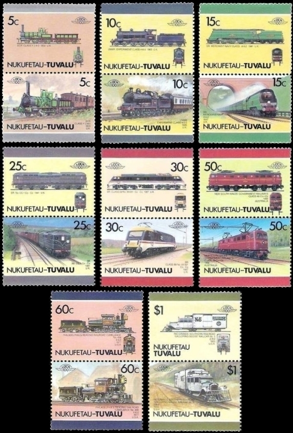 1987 Leaders of the World, Locomotives (3rd series) Stamps