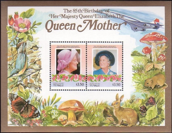 1985 Leaders of the World Life and Times of Queen Elizabeth, The Queen Mother Restricted Printing $3.50 Souvenir Sheet