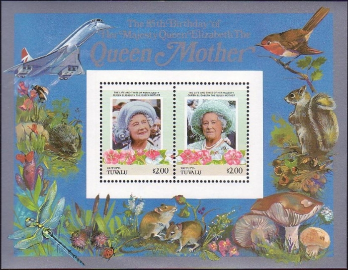 1985 Leaders of the World Life and Times of Queen Elizabeth, The Queen Mother Restricted Printing $2.00 Souvenir Sheet