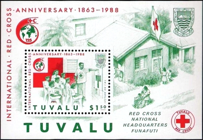 1988 125th Anniversary of the International Red Cross Souvenir Sheet