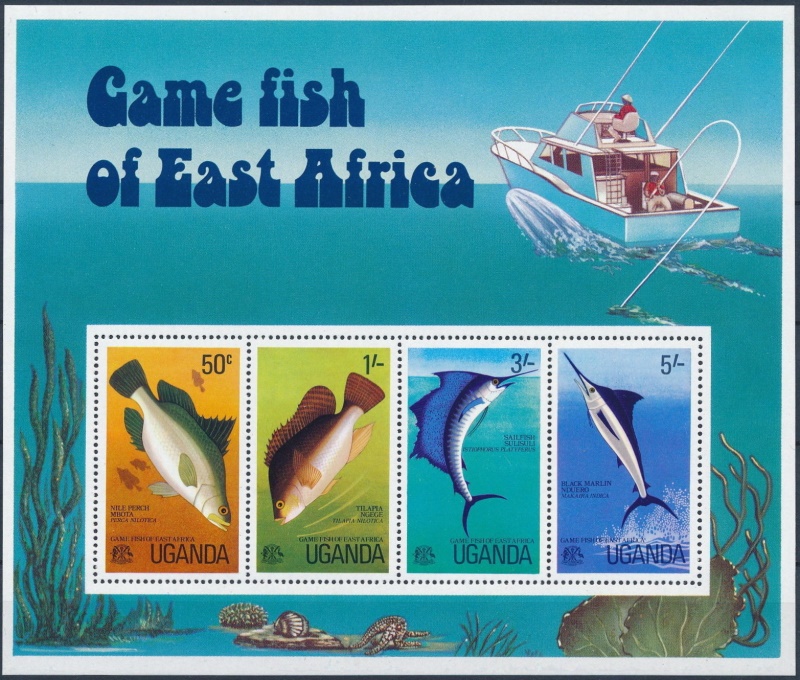 Uganda 1977 Game Fish of East Africa Souvenir Sheet