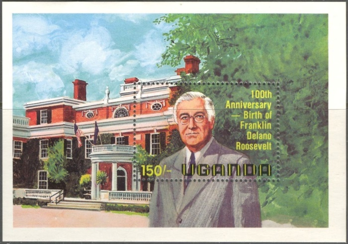 Uganda 1982 Franklin D. Roosevelt and Hyde Park Souvenir Sheet
