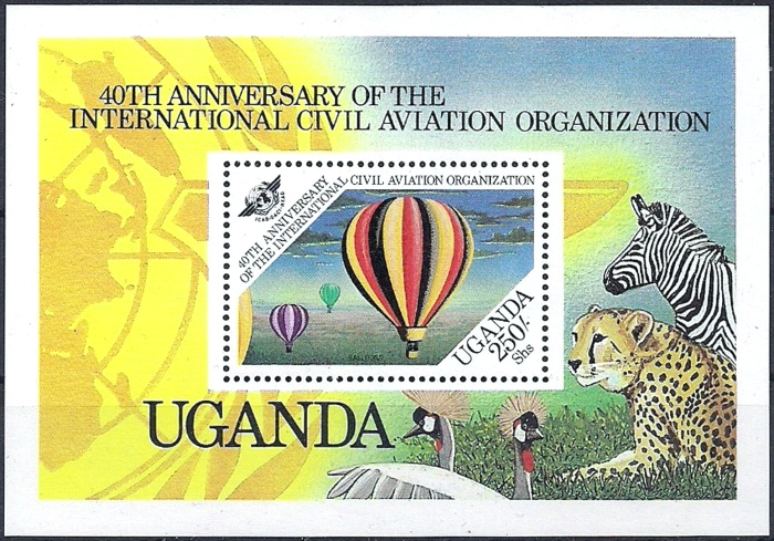 Uganda 1984 40th Anniversary of Civil Aviation Organization Souvenir Sheet