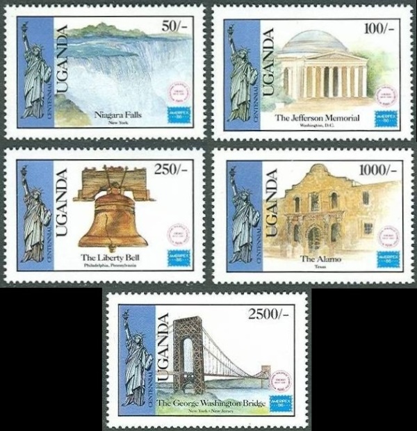 Uganda 1986 Centenary of the Statue of Liberty, AMERIPEX, Chicago Stamps