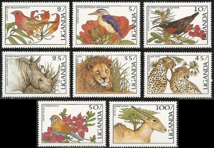 Uganda 1987 Birds and Animals Stamps