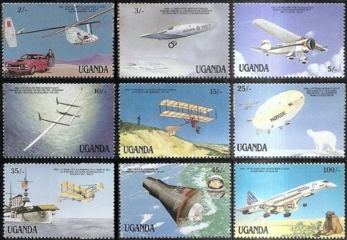 Uganda 1987 Milestones of Transportation Stamps