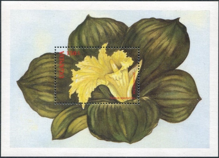 Uganda 1988 Flowers Costus spectabiis Souvenir Sheet