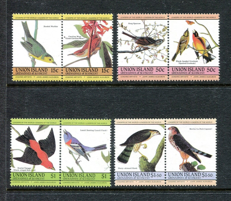 Saint Vincent Union Island 1985 Audubon Birds Genuine Set offered by stampsfromicha on eBay