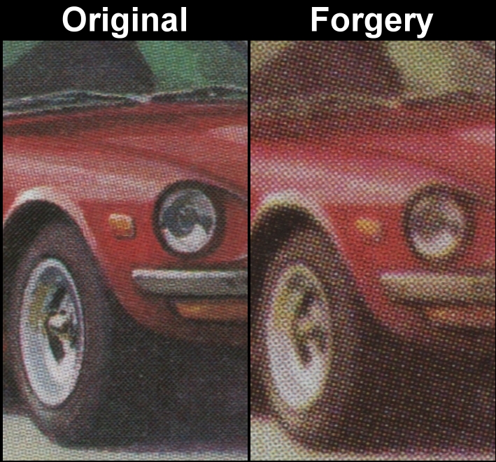 Saint Vincent Union Island 1985 Automobiles 10c Fake with Original Screen and Color Comparison of the Datsun Right Front