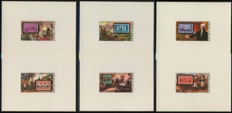 Upper Volta 1975 American Bicentennial (1st issue) Deluxe Sheetlet Set with White Background