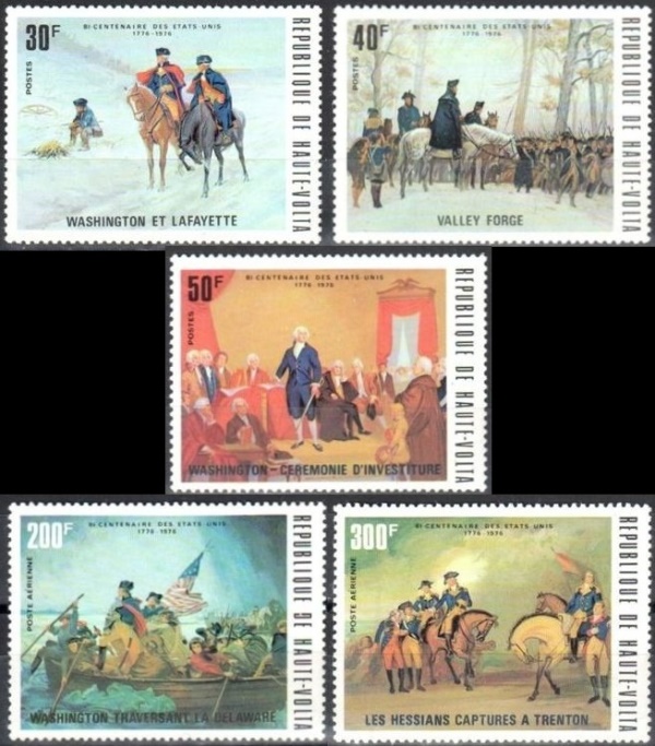 Upper Volta 1975 American Bicentennial (2nd issue) Stamps