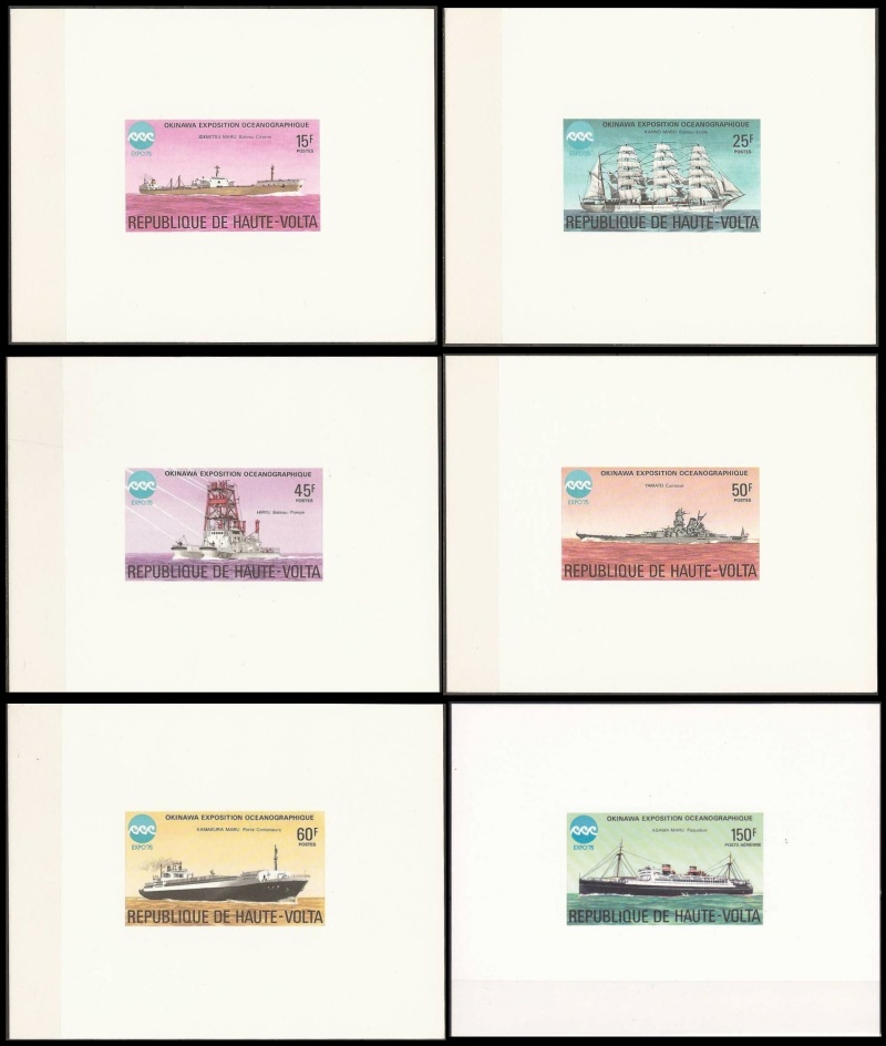 Upper Volta 1975 Okinawa Oceanographic Exposition Deluxe Sheetlets with White Background