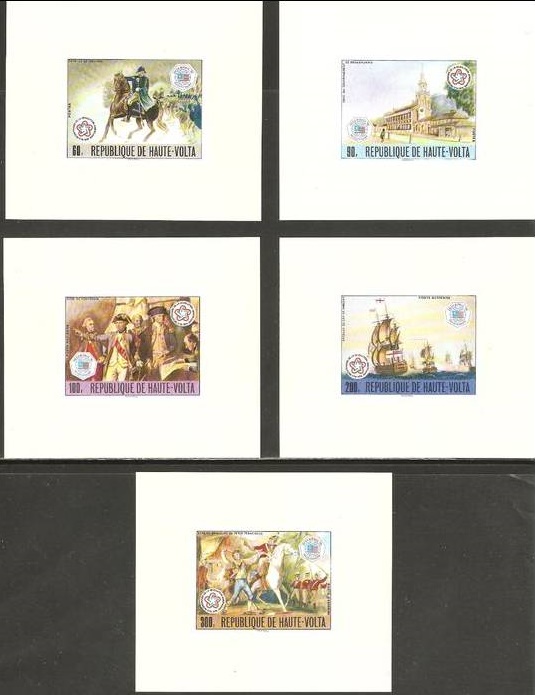 Congo 1976 American Bicentennial (3rd issue) INTERPHIL Deluxe Sheetlet Set with White Background