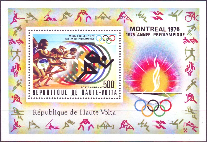 Upper Volta 1976 21st Olympic Games (1st issue) Souvenir Sheet
