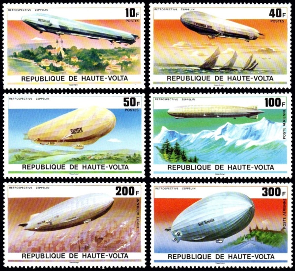 Upper Volta 1976 75th Anniversary of the Zeppelin Stamps