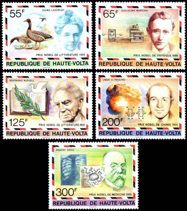 Upper Volta 1977 Nobel Prize Winners Stamps