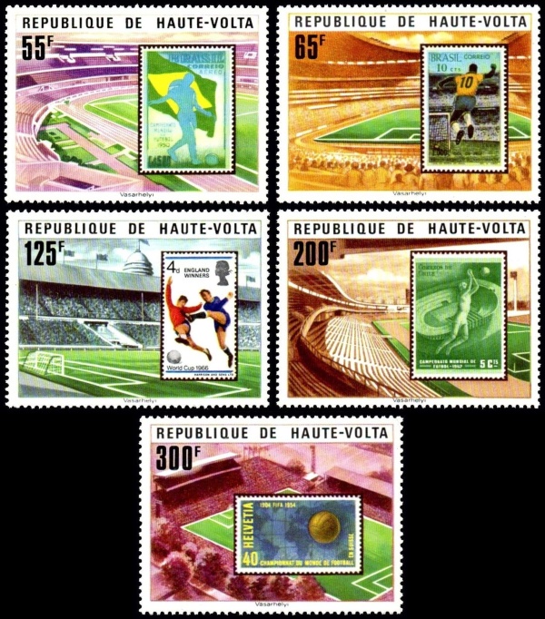 Upper Volta 1977 11th World Cup Soccer Championship Stamps