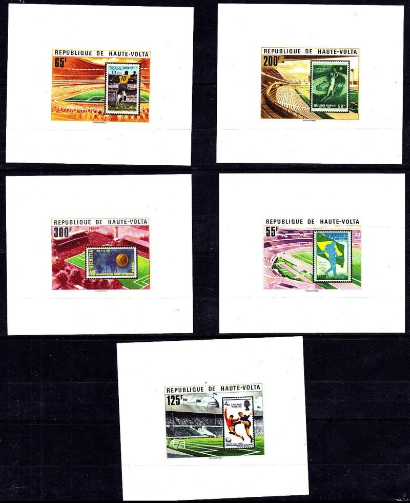 Upper Volta 1977 11th World Cup Soccer Championship Deluxe Sheetlet Set with White Background