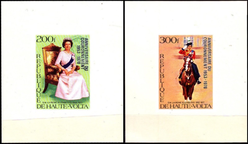 Upper Volta 1978 25th Anniversary of the Coronation of Queen Elizabeth II Deluxe Sheetlet Set with White Background