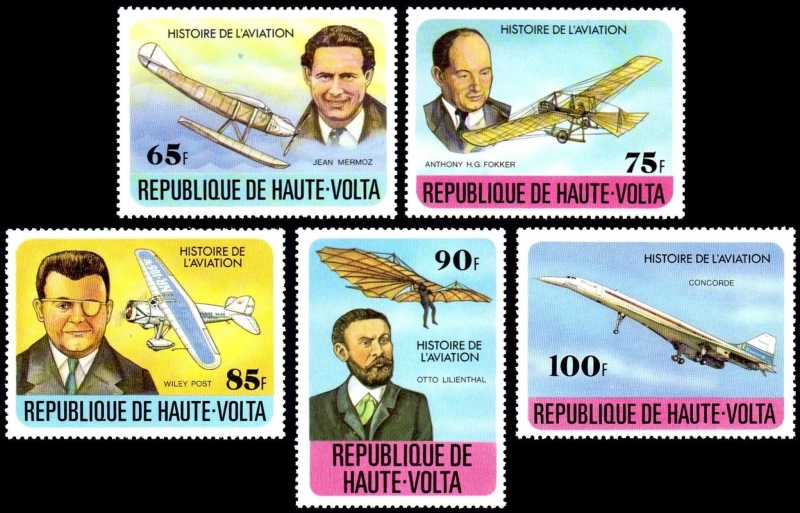 Upper Volta 1978 History of Aviation Stamps