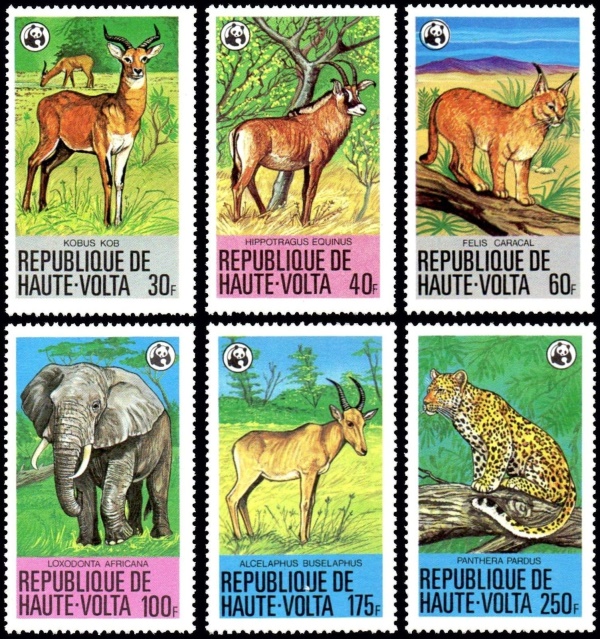 Upper Volta 1979 Endangered Animals (WWF) Stamps