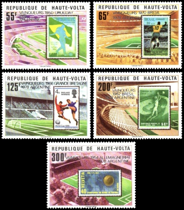Upper Volta 1979 11th World Cup Soccer Championship Winners Stamps