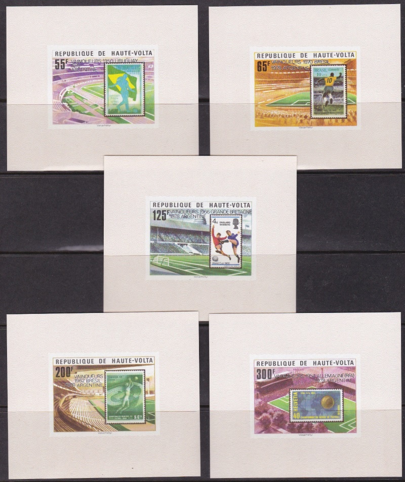 Upper Volta 1979 11th World Cup Soccer Championship Winners Deluxe Sheetlet Set