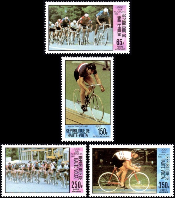 Upper Volta 1980 Summer Olympic Games, Bicycling Stamps
