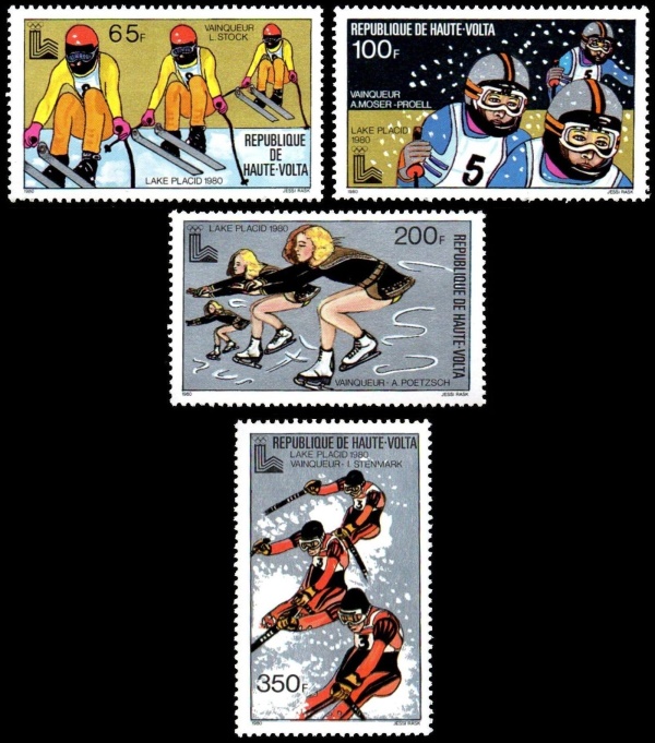 Upper Volta 1980 Winter Olympic Games Medal Winners, Lake Placid Stamps