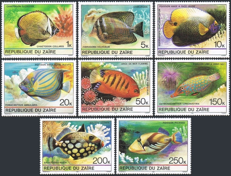 1980 Tropical Fish Stamps