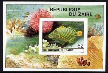 1980 Tropical Fish Imperforate Souvenir Sheet