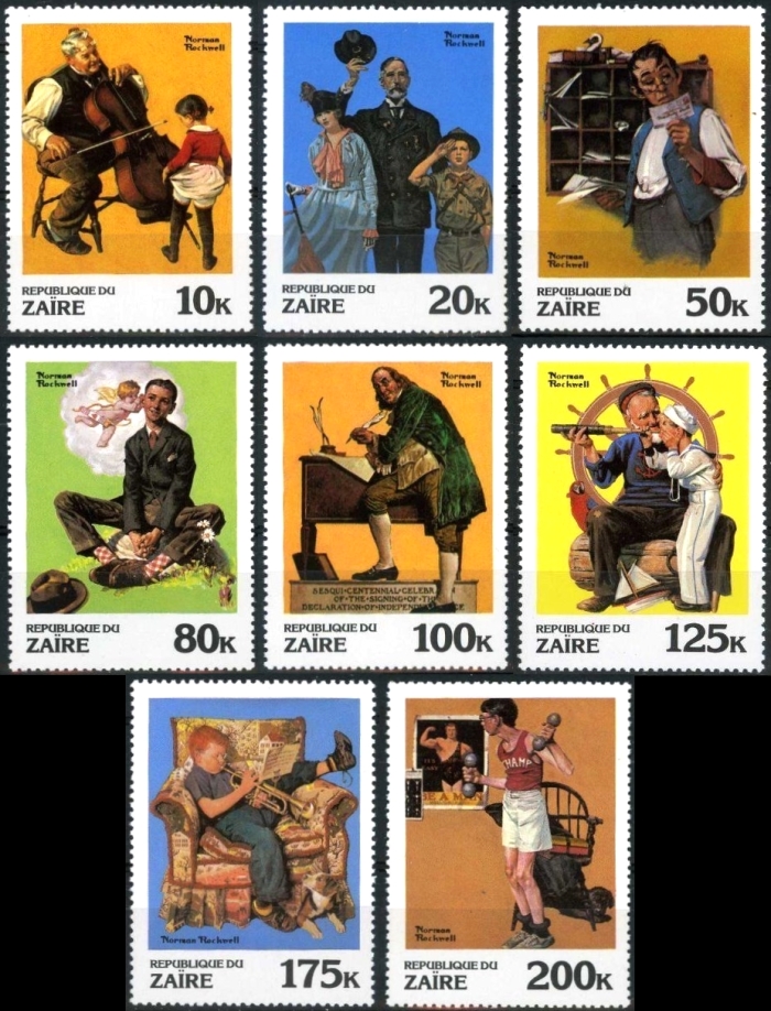 1981 Saturday Evening Post Covers by Norman Rockwell Stamps
