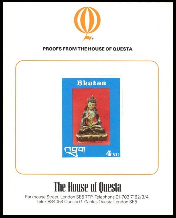 2nd Example of Proof Presentation Folder Showing Address of The House of Questa Stamp Printers