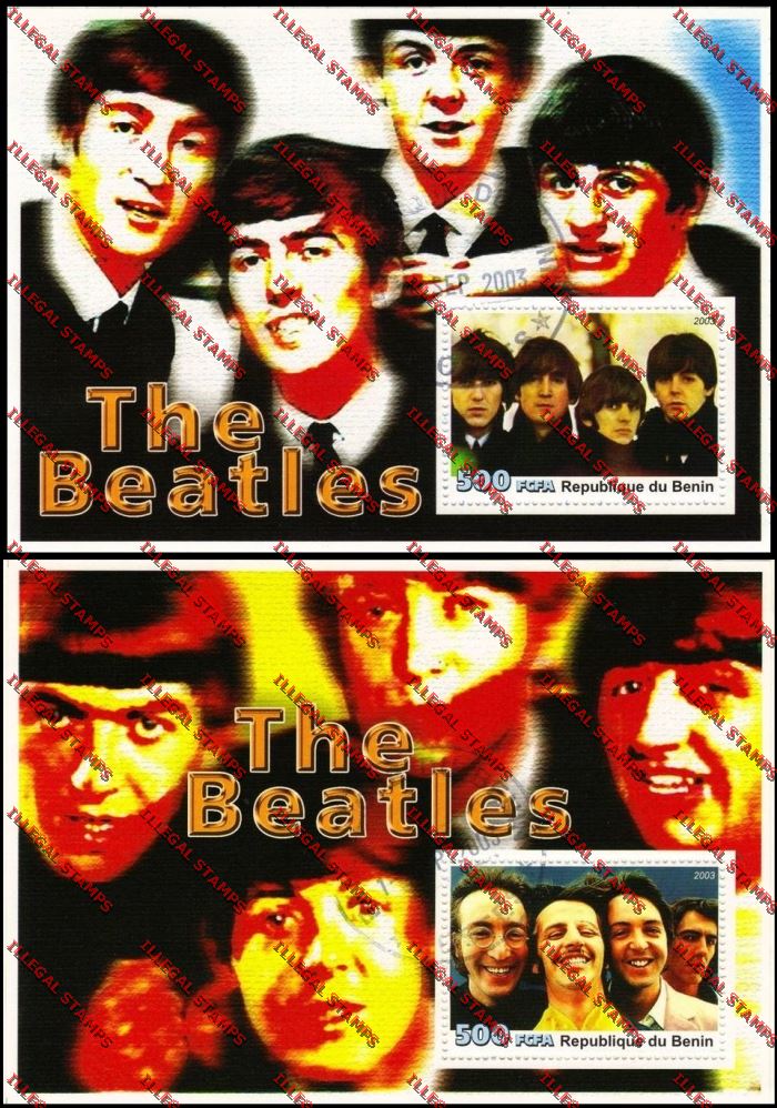 Benin 2003 The Beatles Illegal Stamp Souvenir Sheets