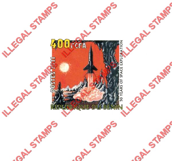 Benin 2011 Space Exploration Illegal Stamp Deluxe Proof Sheet of 1