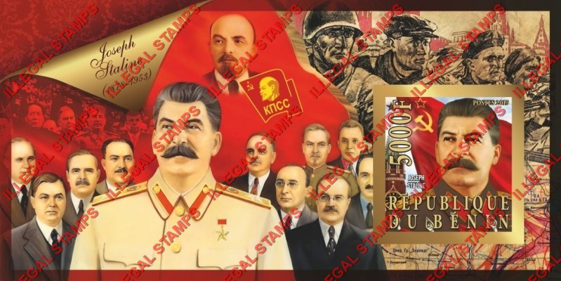 Benin 2015 Leaders Joseph Stalin Illegal Stamp Souvenir Sheet of 1