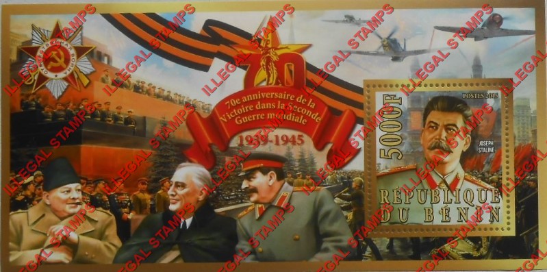 Benin 2015 Leaders in World War II Illegal Stamp Souvenir Sheet of 1
